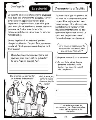 Carnet de santé (5e année) - Changements affectifs