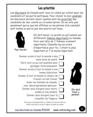 Les élections - (5e/6e) - Les priorités