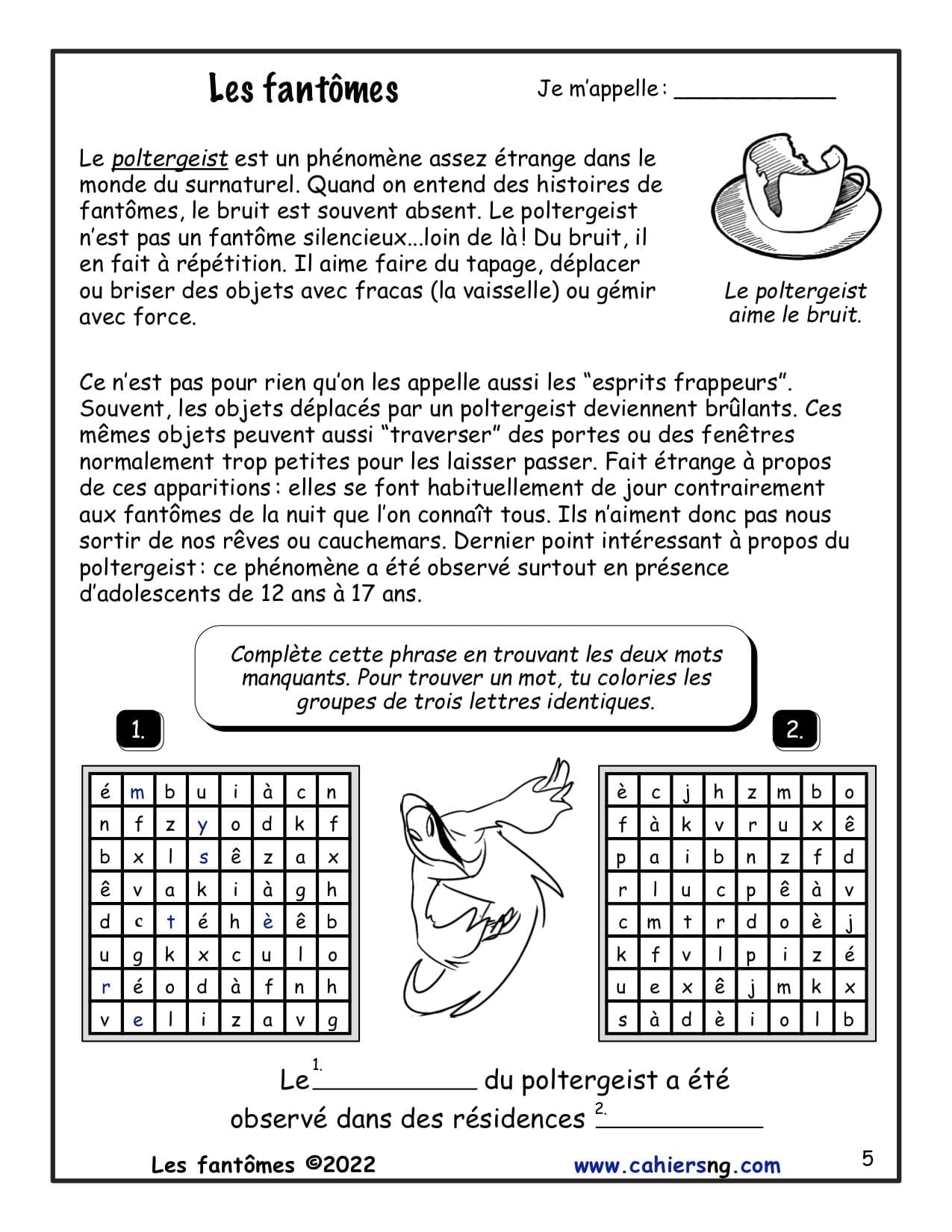 Les fantômes (6e année) - PDF – Image 2