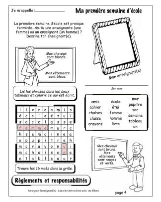 Règlements et responsabilités (1re/2e) - Mon prof