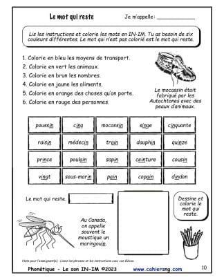 Phonétique - Le son IN-IM – Le mot qui reste
