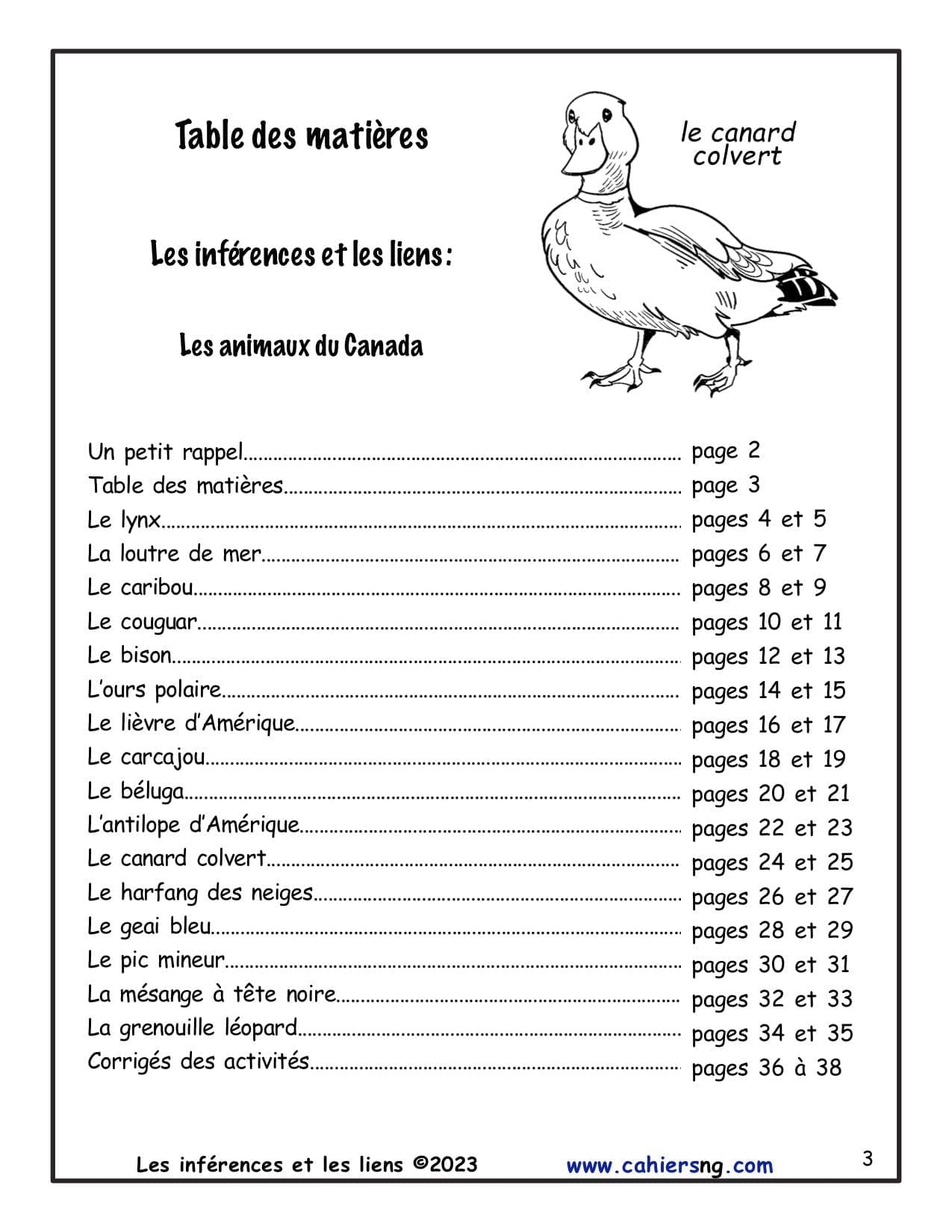 Les inférences (Animaux du Canada) - 4e année - NOUVEAUTÉ ! – Image 2