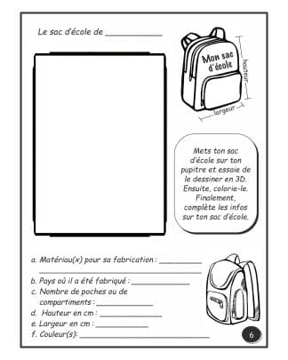On revient (4e) - Mon sac d'école