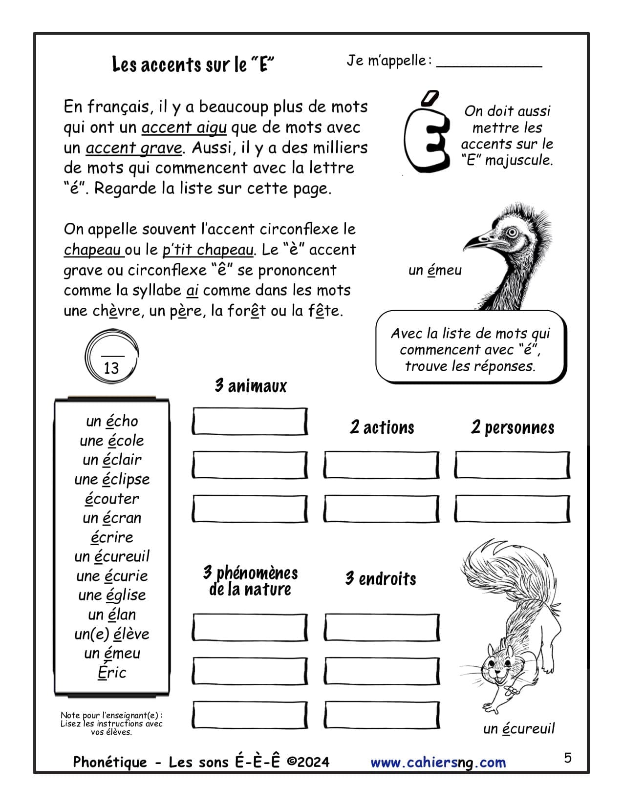 Phonétique - Les sons É, È et Ê (2e/3e années) - NOUVEAUTÉ ! – Image 3