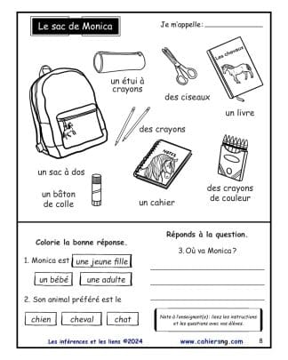 Les inférences et les liens – 1re/2e – Monica_1