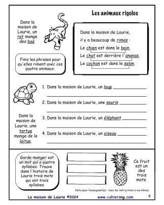 La maison de Laurie - (3e/4e) - Les rimes
