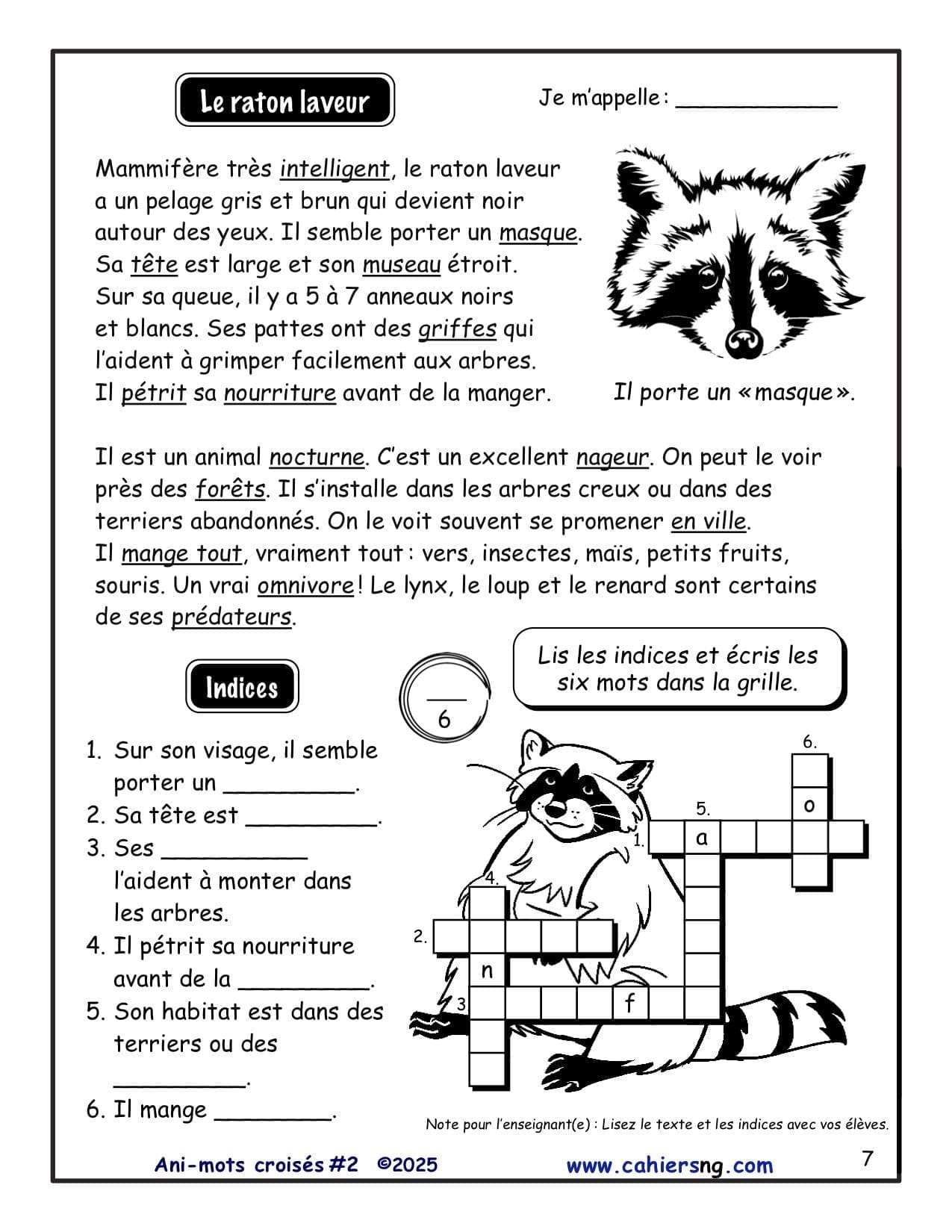 Ani-mots croisés - Volume #2 - 3e/4e années - NOUVEAUTÉ !! – Image 3