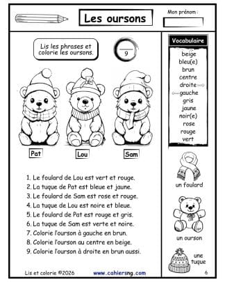 Lis et colorie ! - Volume 1 - Les oursons