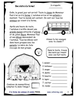 À la ferme des animaux (2e/3e) - La visite